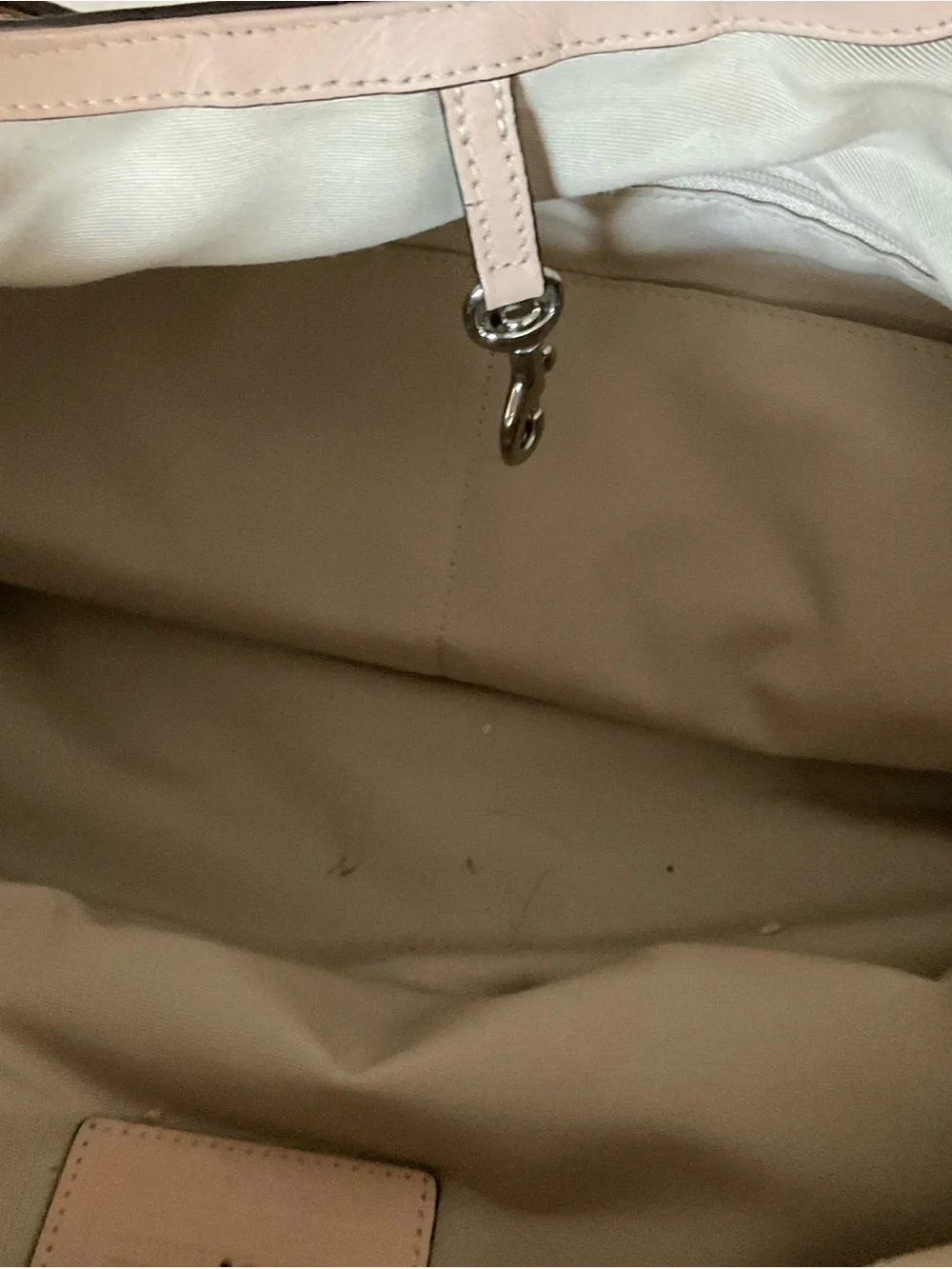 Coach Signature C Jacquard Canvas Tote Bag Tan Leather Trim Shoulder Bag - Picture 10 of 11